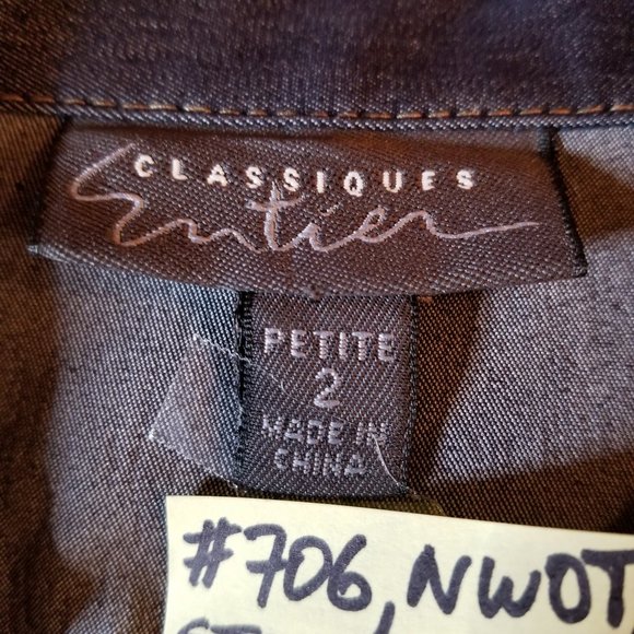 🔻REDUCED❣ 706 NWOT Classy Classiques Entier Denim Top 2 Ruff - Picture 4 of 13